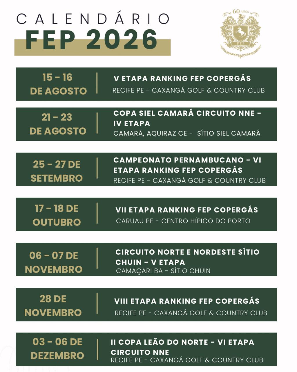 Calendário 2026